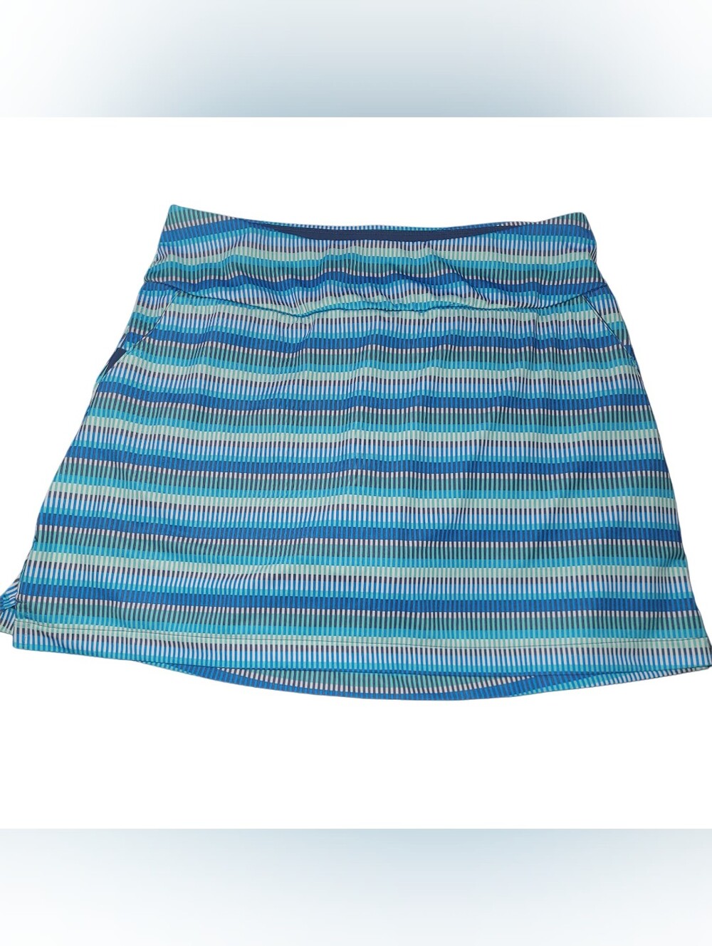 Adidas Striped Blue Multi-Color Women’s Activewear Skort Size M
